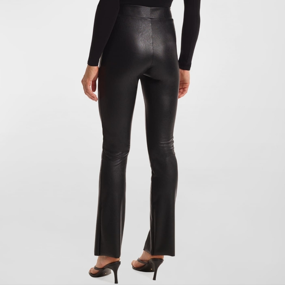 Commando Faux Leather Split Front Black Pants Wom… - image 2